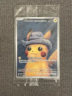 Pokemon Pikachu with Grey Felt Hat SVP 085 Van Gogh Promo Card - Sealed - Image 1