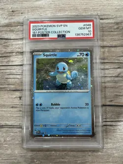 2023 POKEMON SVP EN-SV BLACK STAR PROMO 151 POSTER COLL #048 SQUIRTLE PSA 10 - Image 1