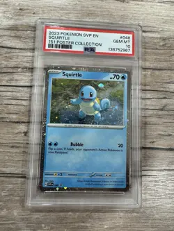 2023 POKEMON SVP EN-SV BLACK STAR PROMO 151 POSTER COLL #048 SQUIRTLE PSA 10 - Image 2