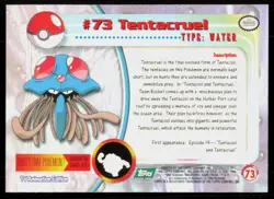 1999 Topps Pokemon TV Animation Series 1 Tentacruel Green Logo #73 - Image 2