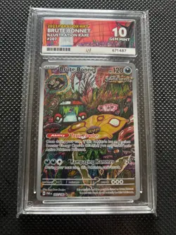 Brute Bonnet Illustration Rare Paradox Rift 207/182 Ace 10 Gem Mint Pokemon Card - Image 1