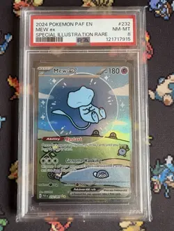 Pokemon TCG Paldean Fates Mew EX 232/091 PSA 8 Bubble Mew - Image 1