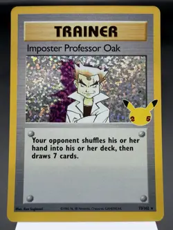 Imposter Professor Oak 73/102 - Holo Rare - Celebrations Pokemon Card Light Play - Image 1