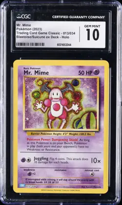 2023 POKEMON #013/034 MR. MIME CGC 10 GEM MINT - Image 1