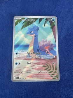 Pokemon TCG Misty's Lapras Destined Rivals FULL ART 194/182 Illistration Rare NM - Image 1