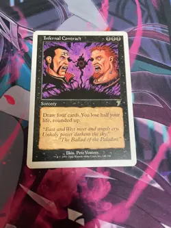MTG - INFERNAL CONTRACT - 7TH EDITION - LP - RARE - Image 1