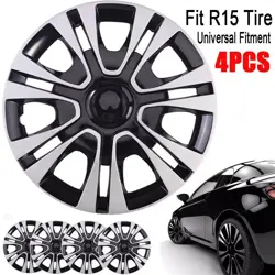 Set of 4 15" Wheel Covers Snap On Hubcaps Full Hub Caps fit R15 Tire & Steel Rim - Image 4