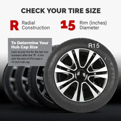 Set of 4 15" Wheel Covers Snap On Hubcaps Full Hub Caps fit R15 Tire & Steel Rim - Image 5