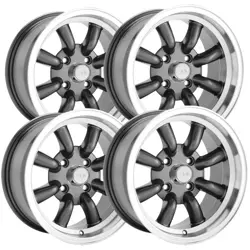 (Set of 4) Konig Rewind 15x7 4x100 +40mm Gunmetal Wheels Rims 15" Inch - Image 1