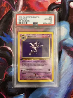 PSA 10 1st Edition Haunter Fossil - (21/62) GEM MINT 1999 Pokemon (Damaged Slab) - Image 1