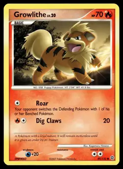 GROWLITHE - 89/132 Common Secret Wonders Pokemon LP - Image 1