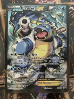Pokemon TCG Blastoise EX XY122 BLACK STAR PROMO Full Art Holo NM - Image 1