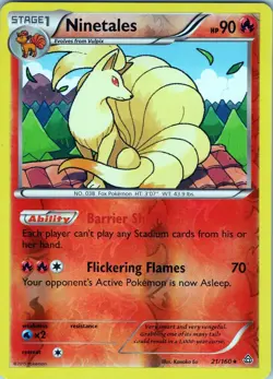Ninetales 21/160 Rare - Pokemon TCG XY: Primal Clash - Reverse Holo (LP) - Image 1