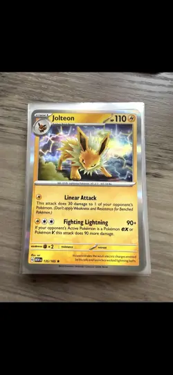 Jolteon 135/165 Holo Rare Scarlet & Violet 151 Pokemon Card Near Mint - Mint - Image 1