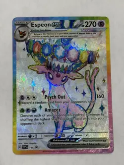 Pokemon TCG Espeon Ex 175 Full Art Prismatic Evolutions Black Star Promo NM - Image 1