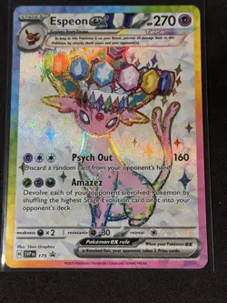 Pokemon TCG Espeon Ex 175 Full Art Prismatic Evolutions Black Star Promo NM - Image 1