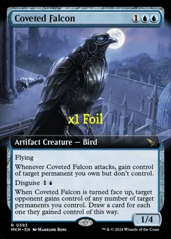 MTG Foil Borderless Murders at Karlov Manor MKM Coveted Falcon MINT - Image 1