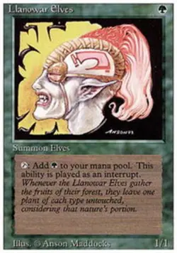 4x Llanowar Elves Heavy Play, English 3rd Edition Revised MTG Magic - Image 1