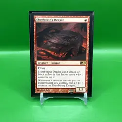 #148 Slumbering Dragon MTG 2013 / M13 NM Red Rare MAGIC THE GATHERING CARD - Image 1
