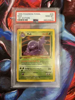 PSA 10 1st Edition Muk Fossil - (28/62) GEM MINT 1999 Pokemon English WOTC - Image 1