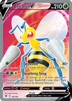 1x Beedrill V - 160/189 - Full Art Ultra Rare NM-Mint Pokemon SWSH10 - Astral Ra - Image 1