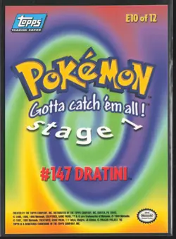 Dratini Blue Logo E10 of E12 Pokemon Topps The First Movie - Image 2