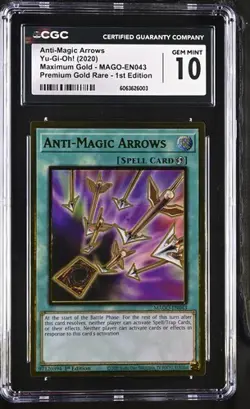 Anti-Magic Arrows *CGC 10* MAGO-EN043 *POP 1* Gold Rare *2020* Yugioh - Image 1