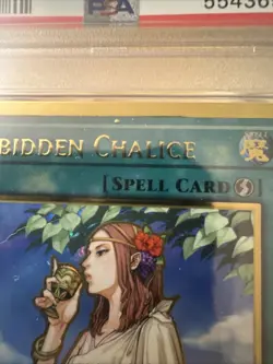 Yu-Gi-Oh! Forbidden Chalice 1st Ed. MAGO EN048 Rare PSA 9 Card Gold Dot Misprint - Image 2