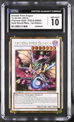 Ancient Pixie Dragon Yu-Gi-Oh! Premium Gold Rare 1st Ed. CGC 10 GEM MINT POP 2 - Image 1
