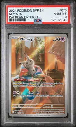 Pokemon Mimikyu Paldean Fates ETB Promo SVP EN 075 PSA 10 GEM MINT - Image 1