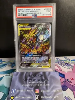 Moltres Zapdos Articuno GX SM210 Sun & Moon Stained Glass Birds English PSA 9 - Image 1