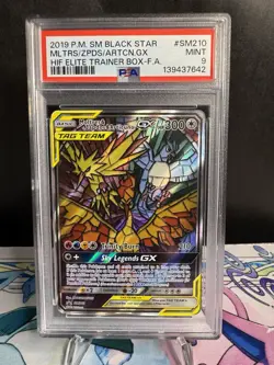 Moltres Zapdos Articuno GX SM210 Sun & Moon Stained Glass Birds English PSA 9 - Image 2