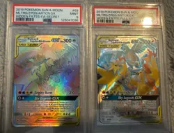 Moltres & Zapdos & Articuno GX (Secret) 69/68 and 66 Hidden Fates Both PSA 9 - Image 1