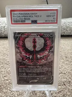 Galarian Moltres V (Alternate Full Art) 177/198 Swsh06: PSA 10 - Image 1