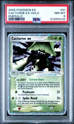 Pokemon Cacturne ex 2005 Emerald #91 Psa 8 NM-MT Holo - Image 1