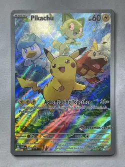 Pikachu #27 Pokemon Center Exclusive Paldea Evolved Stamped Black Star Promo 27 - Image 3