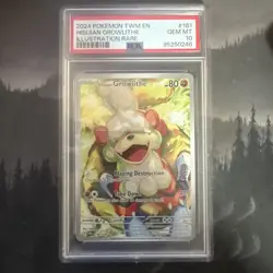 Pokemon Twilight Masquerade Hisuian Growlithe 181 PSA 10 - Image 1