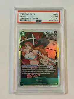 One Piece Paramount War TCG Nami SR FILM OP02-036 Foil PSA 10 - Image 1