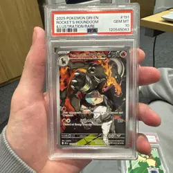 2025 POKEMON DESTINED RIVALS ILLUSTRATION RARE #191 TEAM ROCKETS HOUNDOOM PSA 10 - Image 1
