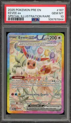 Pokemon Eevee ex Prismatic Evolutions Special Illustration Rare #167 PSA 10 - Image 1