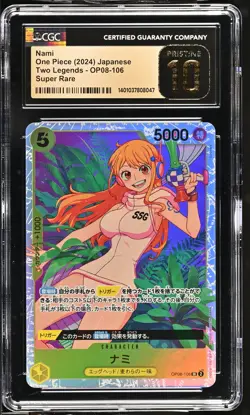 CGC 10 PRISTINE One Piece 2024 Nami OP08-106 Two Legends SUPER RARE - Image 1