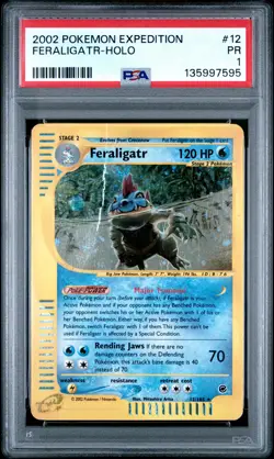 PSA 1 Feraligatr 12/165 2002 Expedition Holo Rare Pokemon Card - Image 1