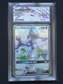 Ace Grading 10 Mewtwo GX Hidden Fates Pokemon Card SV59/SV94 - Image 1