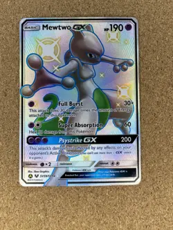 Mewtwo GX SV59/SV94 Pokemon Hidden Fates Holo Full Art Card - Image 1