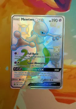 Mewtwo GX SV59/SV94 Pokemon Hidden Fates Holo Full Art Card - Image 1