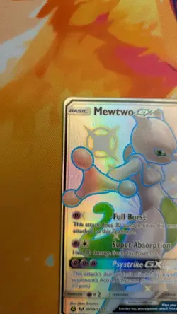 Mewtwo GX SV59/SV94 Pokemon Hidden Fates Holo Full Art Card - Image 3