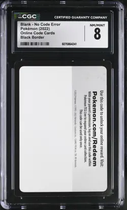 *ERROR CARD* CGC 8 Blank No Code Error Card Pokemon 2022 SWSH TCGKITTEN - Image 2