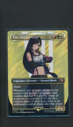 Tifa, Martial Artist (Borderless) (Surge Foil) Commander Final Fantasy Foil #214 - Image 1