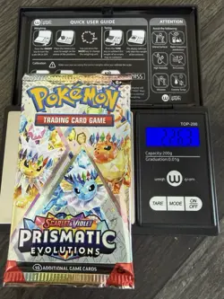 Heavy 22.63! Pokemon Prismatic Evolutions Booster Pack Sealed! Demi-God PackU! - Image 1