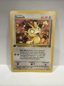Pokemon TCG Meowth 1st Edition Team Rocket 62/82 - Image 1